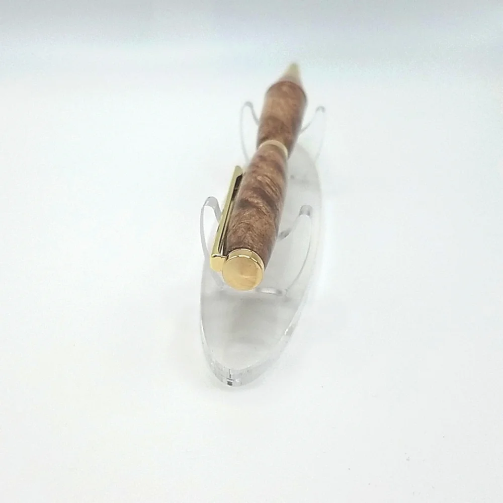 Exotic Zebrawood Twist Pen with Gold Accents Artisan Crafted